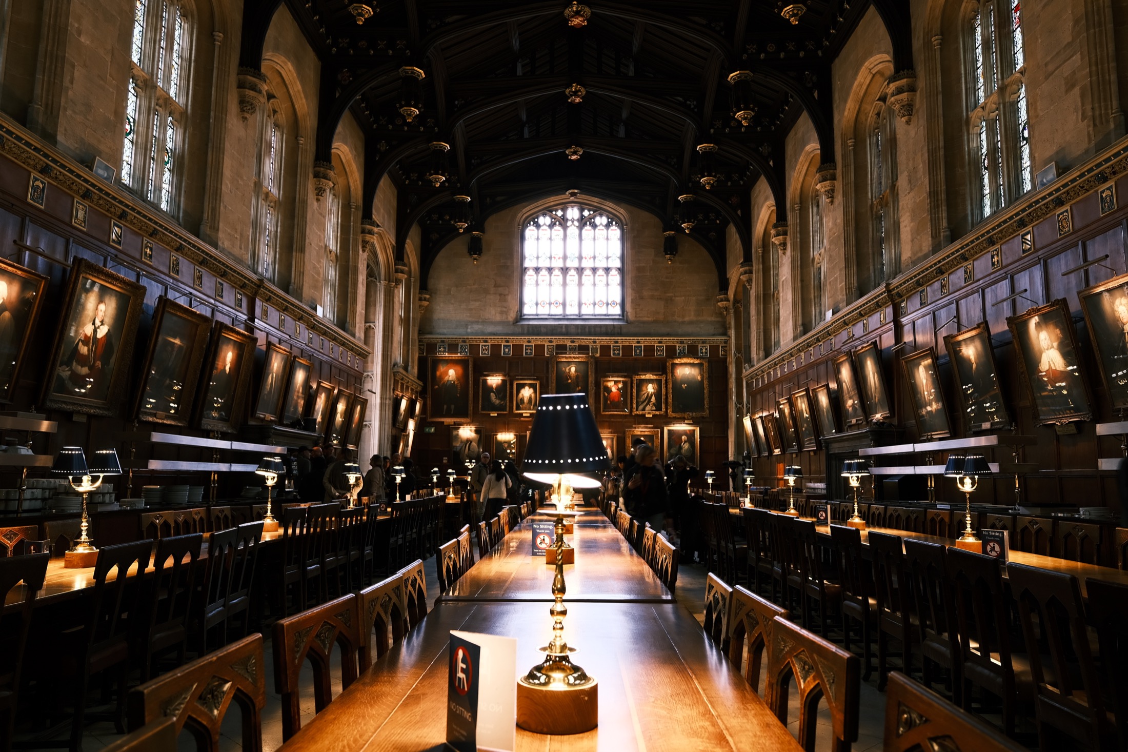 Historic university dining hall and academic interior